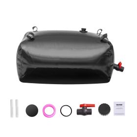 VEVOR Portable Water Storage Bladder 63.4 Gal PVC Collapsible Water Tank Black (Color: Black)