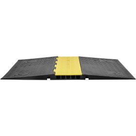 VEVOR 5Channel Cable Protector Ramp 22000lbs Load ADA Compliant Wire Cable Cover (Option: Black Yellow)